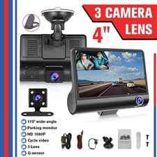 4" In  HD 1080P Car Camera Recorder Dual Front and Rear Dash Cam Night Vision