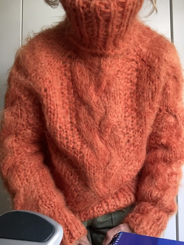 Fuzzy mohair pullover sweater - fuzzy,