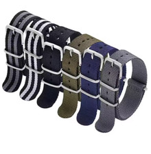 Nylon Nato Watch Strap Band 20mm & 22mm - Includes 2 Springbars
