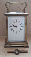 VINTAGE FRENCH BRASS CARRIAGE CLOCK MECHANICAL WINDING. GC