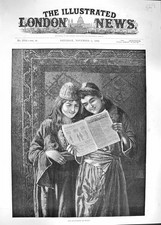 Original Old Antique Print