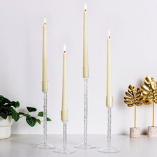 Glass Taper Candle Holders: 4