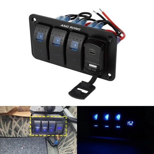 Gang led rocker switch panel - gang,