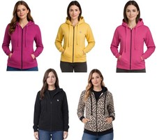 Womens Ladies Plain Zip Up