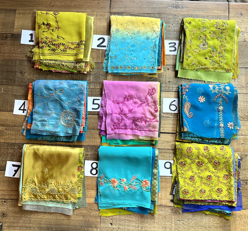 Sari pieces squares - 10,