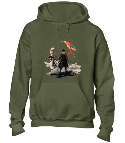 Samurai painted hoody - hoody, hoodie