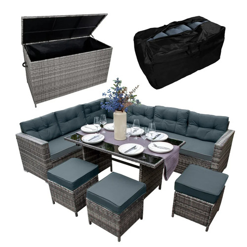 Rattan corner dining set - rattan,