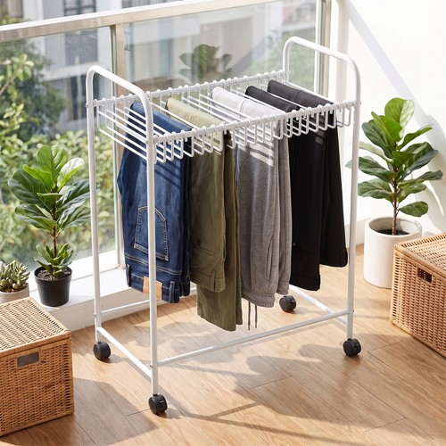 Rolling pants rack stand - rack,