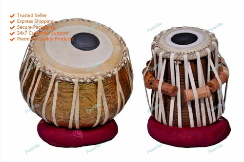 Brass tabla drums - brass, hammered