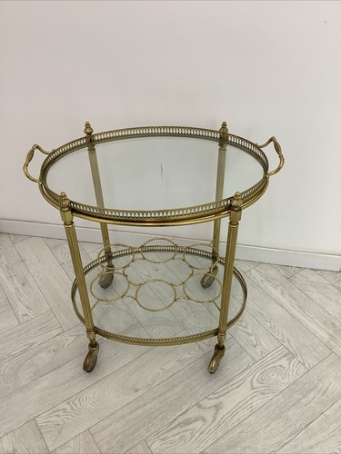 Vintage brass drinks - drinks, trolley