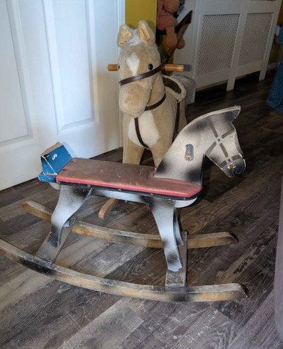 Vintage wooden rocking - wooden,