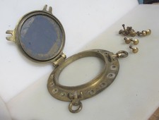 Victorian Brass Porthole Window Ship Old Nautical Marine Maritime Antique 13"W