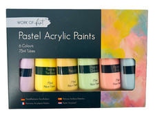 6pk Acrylic Paints Set Pastel