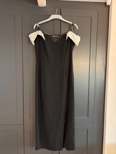 Début by Debenhams Black & White Off-Shoulder Column Dress - Size 16