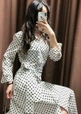 ZARA BNWT polka Dot White