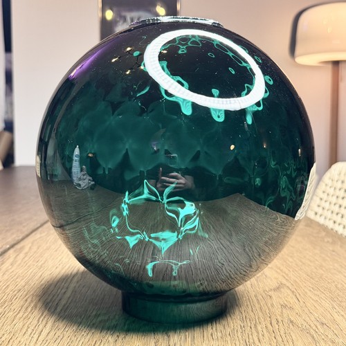 Antique hand blown teal - hand, forest
