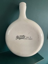 Antque BOOTS PHARMACY BED PAN CERAMIC URINAL planter Vintage Advertising Large