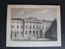 Antique 1851 print - Guy's Hospital - London