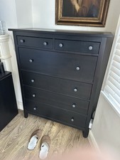 Large HEMNES Chest of 6 drawers, black-brown, 108x131 cm  Good Used Conditions