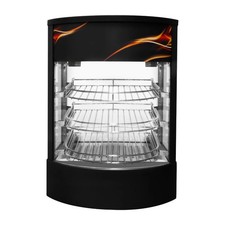 Hot Pizza Warmer Countertop Display Cabinet Commercial Heated Glass Pie Food