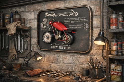 Racing clock motorbike - motorbike, enjoy