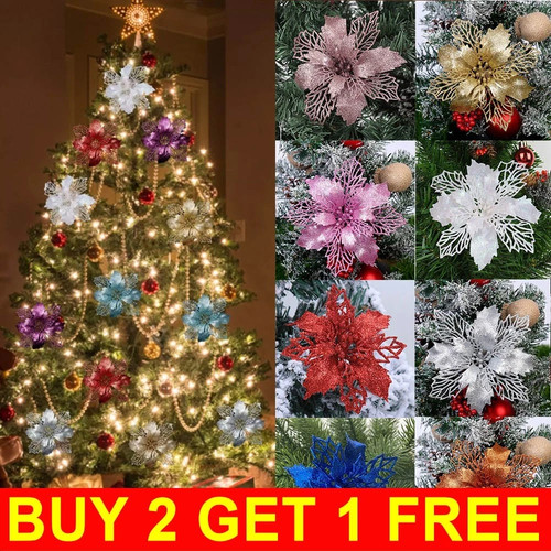 10x large glitter poinsettia - 10x,