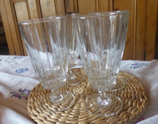 4 Vintage Luminarc Tall Stemmed Glasses /Drinks/Sundaes/traditional milk shakes