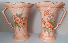 Vintage Pair of Art Deco Vase/Jugs  by  Arthur Wood HARFORD pattern