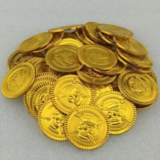 100 Plastic Gold Coin Pirate