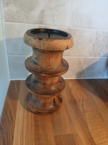 Wood pillar candle holders - candle,