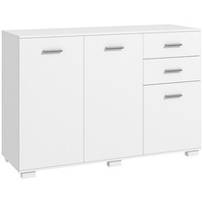 HOMCOM Modern Sideboard Kitchen Storage Cabinet with 2 Drawers, White
