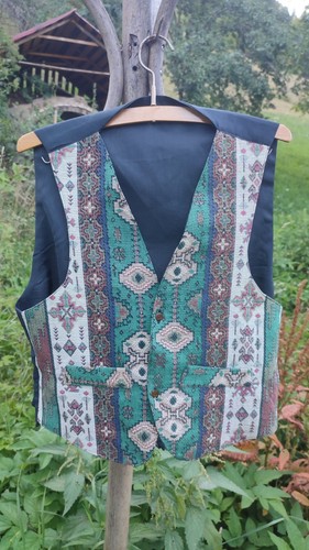Vintage woven tapestry vest - vintage,