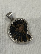 Ammonite Fossil Pendant 925 Sterling Silver