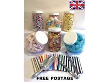 Large Plastic Sweet Jars x6