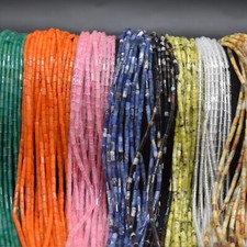 Tube Beads - 4mmx2mm, 15" Strand - Various Gemstones,  for Jewellery Making