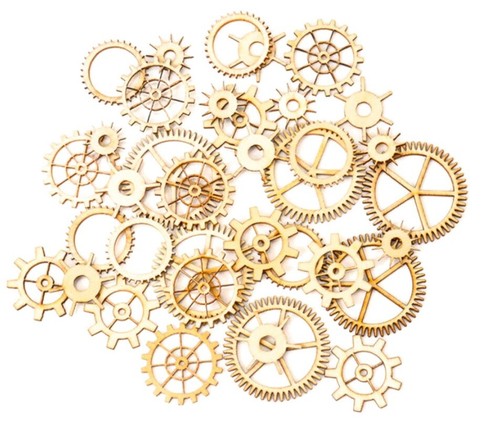 Wooden gears shape - craft, cogs