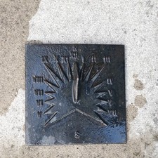 Vintage Black Cast Iron Garden Sun dial Ornament, Decorative Roman Numerals.