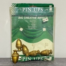 Vintage Integra Curtain Swag Pin Ups Up Art Deco Gold Colour Holder 5x Set Rare