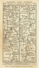 Wrotham-Aylesford-Maidstone-Ashford-Mersham road strip map PATERSON 1785