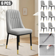 Faux leather dining chairs - 6x,