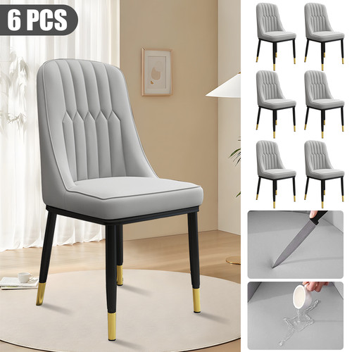 Faux leather dining chairs - 6x,