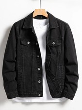 Men's Black Collar Denim