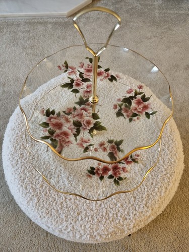 Vintage glass tier cake - vintage,