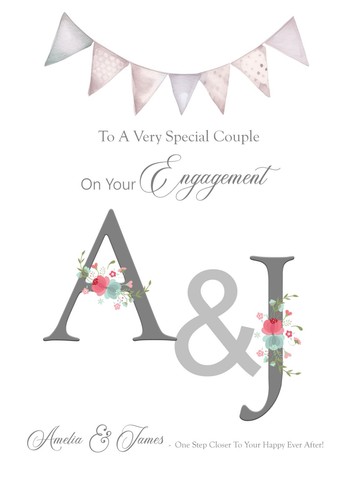 Engagement card personalised - card,