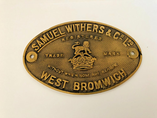 Antique brass oval safe plaque - antique,