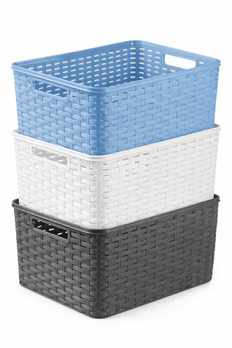 Plastic rattan storage baskets - rattan,