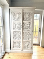 Hand carved wood - carved, armoire