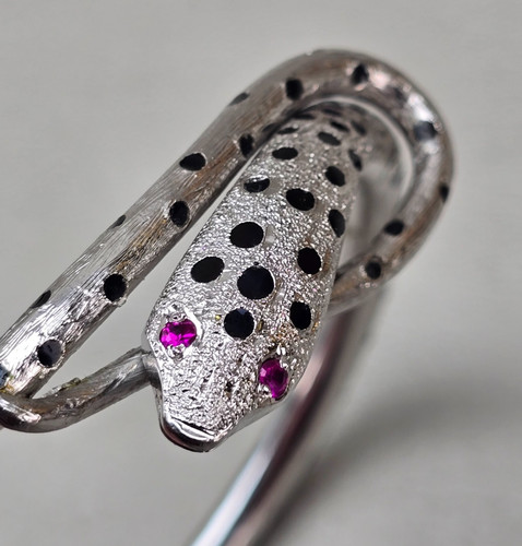 Snake bangle bracelet silver - snake,