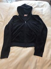 JUICY COUTURE NAVY SEQUIN EMBELLISHED WIDELEG TERRY TRACKSUIT HOODIE-S+PANTS-P