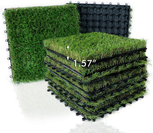 9pcs artificial grass tiles - artificial,